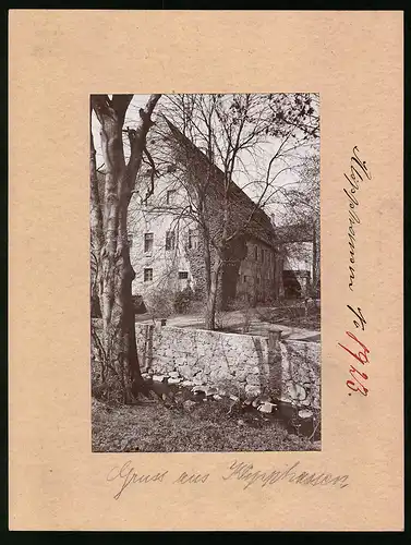 Fotografie Brück & Sohn Meissen, Ansicht Klipphausen, Blick auf das Kloster mit alter Steinmauer