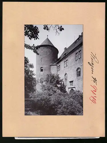 Fotografie Brück & Sohn Meissen, Ansicht Wurzen, Partie am Schloss mit Turm