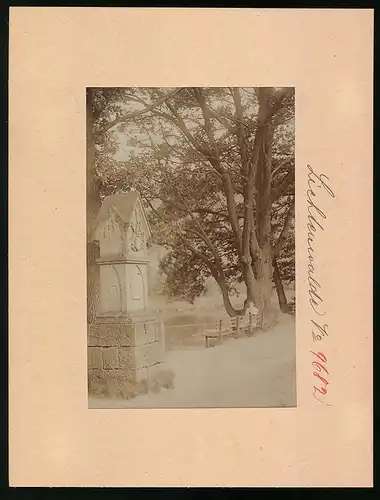 Fotografie Brück & Sohn Meissen, Ansicht Lichtenwalde, Partie am Harrasdenkmal im Zschopautal