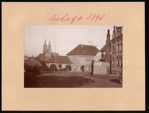 Fotografie Brück & Sohn Meissen, Ansicht Oschatz, Douzy Platz mit Blick zum Dom