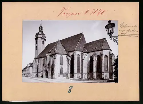 Fotografie Brück & Sohn Meissen, Ansicht Torgau, Blick auf die Stadtkirche von Hinten