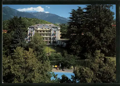 AK Meran, Hotel Bavaria, Kirchsteig 15, Haus mit Pool