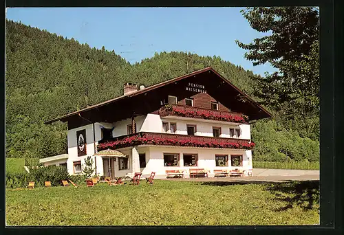 AK Pfulters bei Sterzing, Pension Wiesenhof, Aussenansicht mit Liegewiese