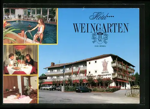 AK Kaltern-Caldaro, Hotel Weingarten mit Schwimmbad