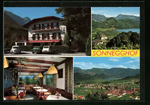 AK Altenburg bei Kaltern, Pension Sonnegghof, Ortsansicht aus der Vogelschau