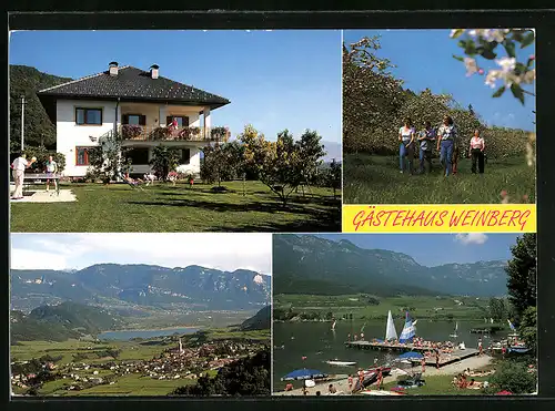 AK Kaltern a. d. Weinstrasse, Gästehaus Weinberge, Garnellenweg 14, Obstplantage, Badestelle