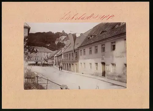 Fotografie Brück & Sohn Meissen, Ansicht Liebstadt i. Sa., Markt mit Sparkasse und Bürgermeisteramt