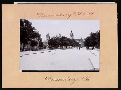 Fotografie Brück & Sohn Meissen, Ansicht Naumburg a. S., Wilhelmsplatz mit Blick zum Dom und Otmarskirche