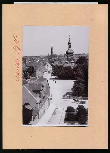 Fotografie Brück & Sohn Meissen, Ansicht Apolda, Blick in die Stadt mit Trikotagen Geschäft