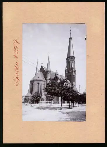 Fotografie Brück & Sohn Meissen, Ansicht Apolda, Lutherkirche in der Rückansicht