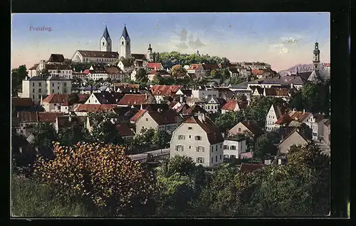 AK Freising, Teilansicht aus der Vogelschau