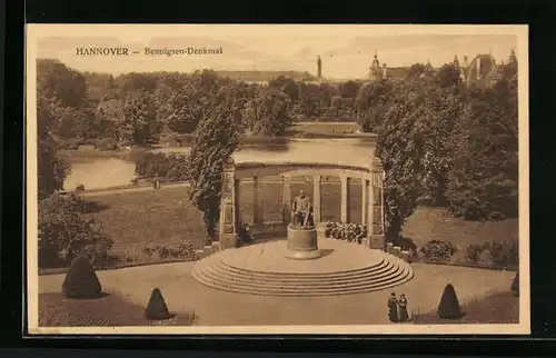 AK Hannover, Bennigsen-Denkmal aus der Vogelschau