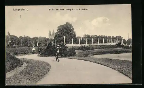 AK Magdeburg, Blick auf den Festplatz Rotehorn