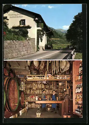 AK Barbian-Weidbruck /Prov. Bozen, Restaurant Zum Kalten Keller - Aussen- und Innenansicht