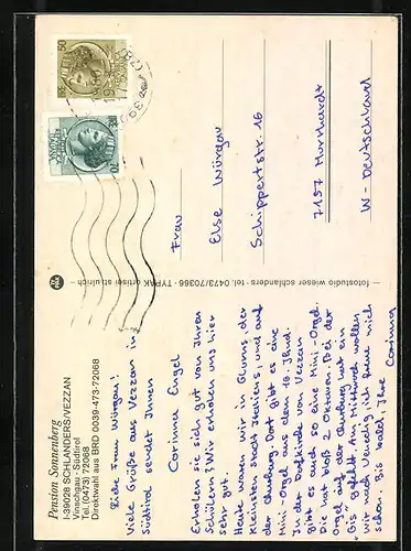 AK Vezzan bei Schlanders, Pension Sonnenberg, Ortsansicht