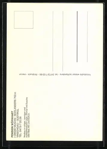 AK Vezzan bei Schlanders, Pension Wörnhart