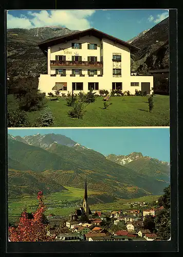 AK Schlanders /Vinschgau, Pension Telfser, Ortsansicht