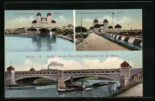 AK Minden i. W., Schachtschleuse des Rhein-Weser-Elbekanals
