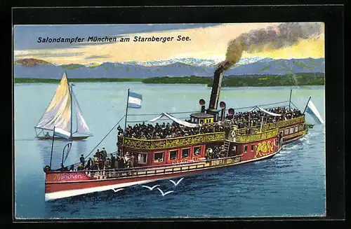 AK Salondampfer München am Starnberger See