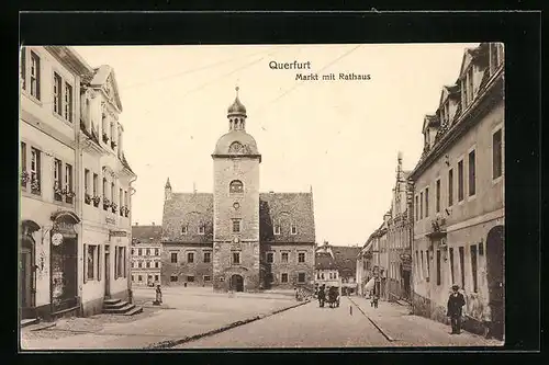 AK Querfurt, Markt mit Rathaus