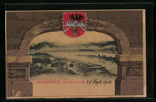 AK Rolandseck /Siebengebirge, Ortsansicht, Wappen