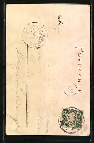 Lithographie Rothenburg, Weisser Thurm