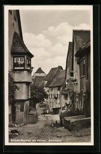 AK Wimpfen am Neckar, Strassenpartie mit Erkerhaus