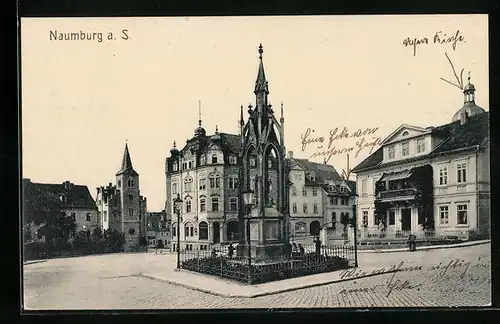 AK Naumburg a. S., Ortsansicht mit Marktplatz