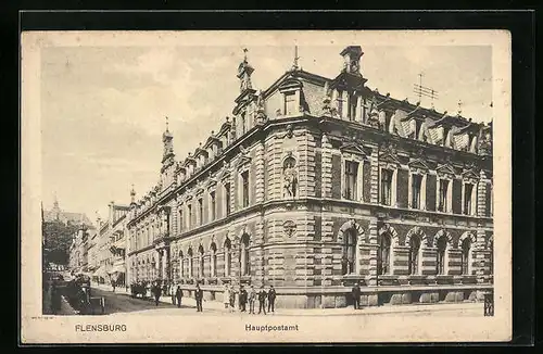 AK Flensburg, Blick zum Hauptpostamt