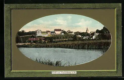 AK Vienenburg a. H., Ortsansicht mit Uferpartie