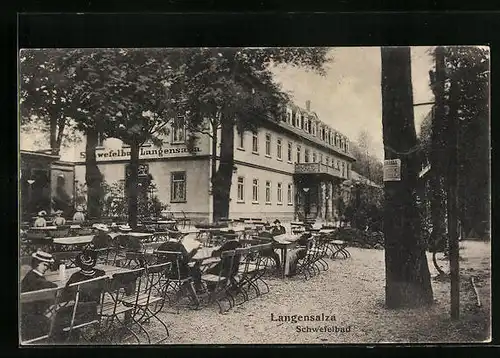 AK Langensalza, Schwefelbad mit Terrassen