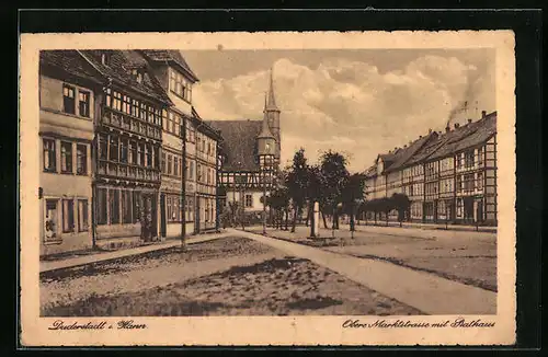 AK Duderstadt i. Hann, Obere Marktstrasse mit Rathaus