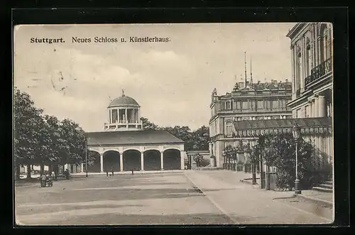AK Stuttgart, Neues Schloss und Künstlerhaus