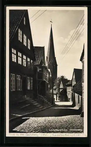 AK Lauenburg /Elbe, Strassenpartie im Hohlerweg