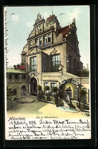 AK München, Hof im Künstlerhaus