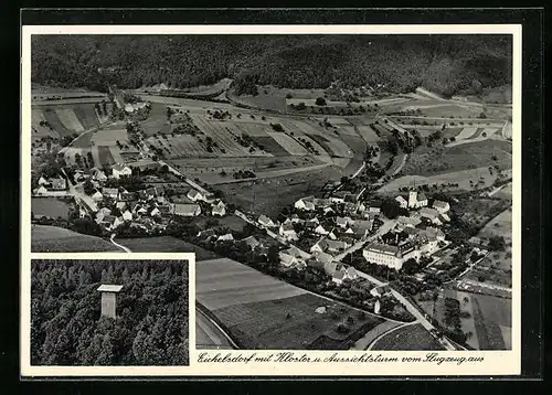 AK Eichelsdorf, Ortsansicht mit Kloster vom Flugzeug aus