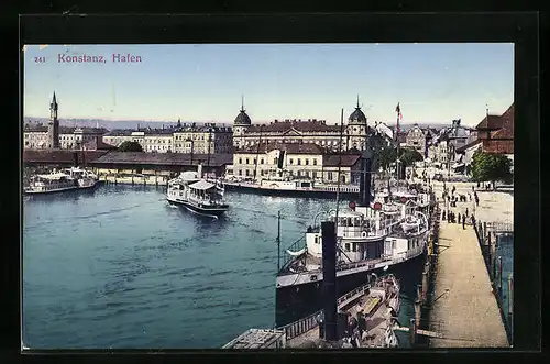 AK Konstanz, Hafenpartie aus der Vogelschau