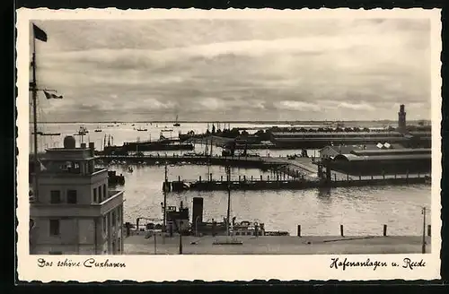 AK Cuxhaven, Hafenanlagen und Reede