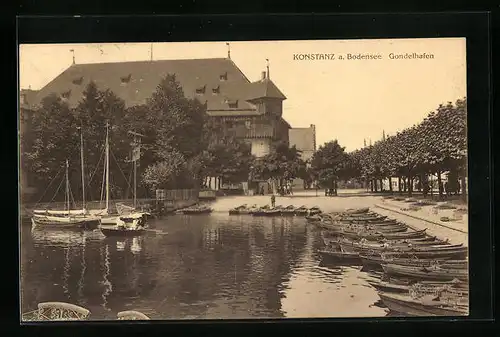 AK Konstanz a. Bodensee, Ansicht des Gondelhafens