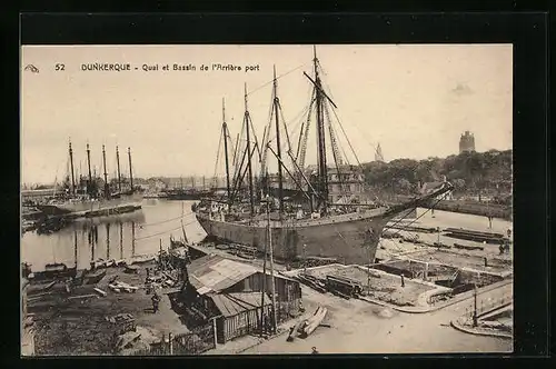 AK Dukerque, Quai et Bassin de l`Arrière port