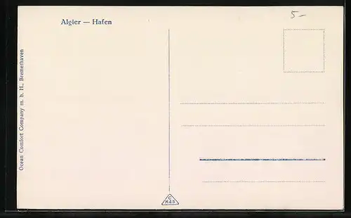 AK Algier, Ortsansicht mit Hafenpartie