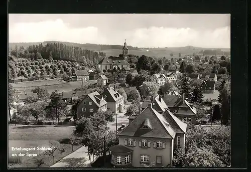 AK Sohland a. Spree, Ortspartie mit Kirche