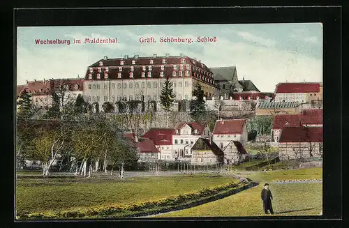 AK Wechselburg im Muldenthal, Gräfl. Schönburg. Schloss