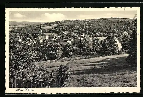 AK Bad Elster, Teilansicht mit Kirche