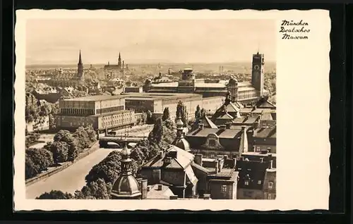 AK München, Deutsches Museum mit Isarbrücke