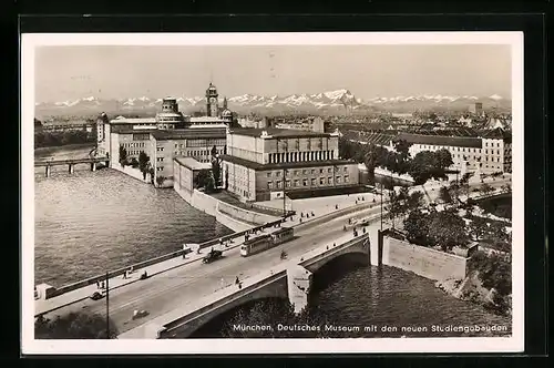 AK München, Deutsches Museum mit den neuen Studiengebäuden