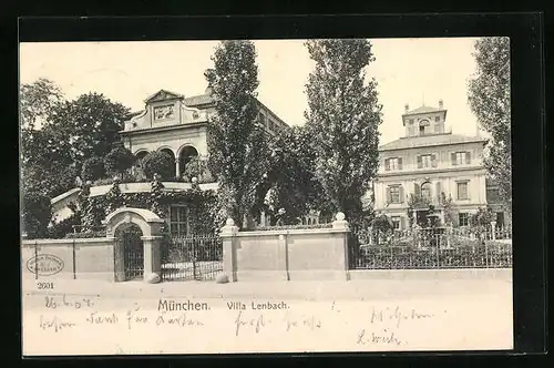 AK München, Villa Lenbach - Strassenansicht