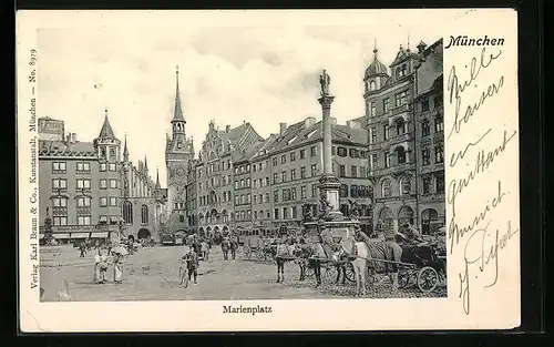 AK München, Am Marienplatz