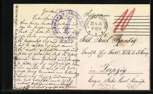 AK Zwickau i. Sa., Kaiserl. Postamt mit Albertplatz