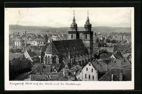 AK Bayreuth, Blick auf die Stadtkirche